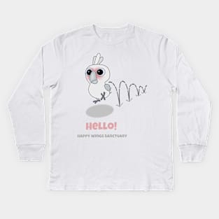 HWS Nerdy Birdy ~ Goffin's Cockatoo Kids Long Sleeve T-Shirt